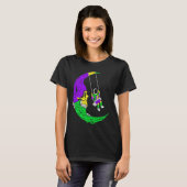 Astronaut Swinging On Moon Skull Mardi Gras Carniv T-shirt (Voorkant volledig)