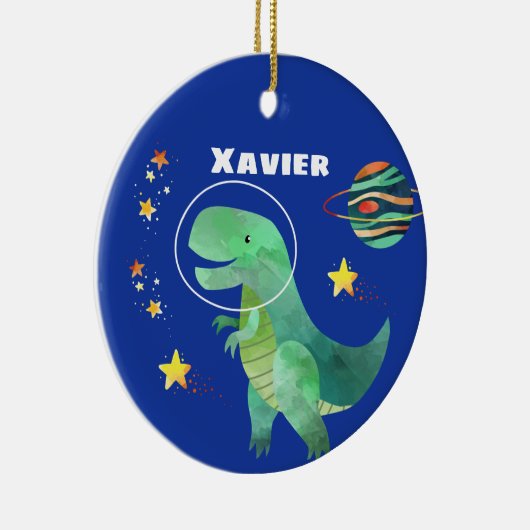 Astronaut T-Rex Dinosaur Kerstmis Keramisch Ornament (Rechts)