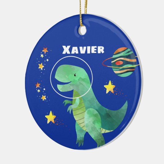 Astronaut T-Rex Dinosaur Kerstmis Keramisch Ornament (Links)