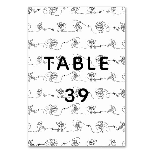 Astronaut Table Number Kaart (Voorkant)