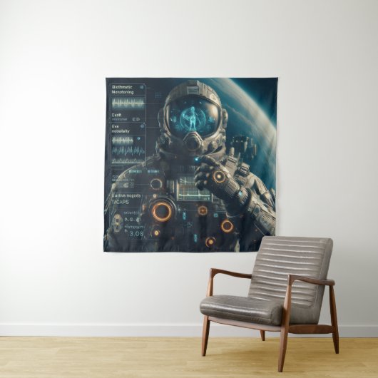 Astronaut Tapestry Wandkleed (In situ)