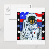Astronaut teckel briefkaart (Voorkant / Achterkant)
