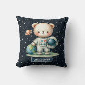 Astronaut Teddy Bear Baby Boy Kussen Gepersonalise (Voorkant)