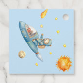 Astronaut Teddy Bear Baby Shower Bedankjes Labels (Achterkant)