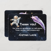 Astronaut Teddybeer ruimte bedankkaart (Voorkant / Achterkant)