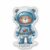 Astronaut Teddybeer Sticker (Voorkant)