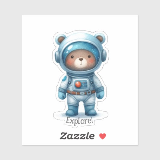 Astronaut Teddybeer Sticker (Vel)