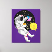 Astronaut tegen kosmische achtergrond canvas afdruk (Voorkant)