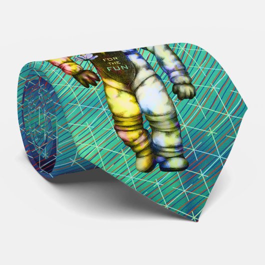 Astronaut Tekenen hier voor de FUN Cool Space Stropdas (Opgerold)