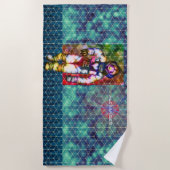 Astronaut Tekenen hier voor de Sun Cool Space Strandlaken (Voorkant)