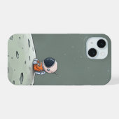 astronaut-telefoonhoesje iPhone 15 case (Achterkant horizontaal)