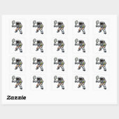 Astronaut Tennis Vierkante Sticker (Vel)