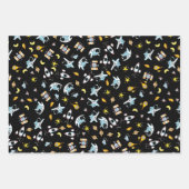 Astronaut-thema in de ruimte inpakpapier vel (Voorkant 2)