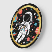 Astronaut-thema Ronde Muur Klok met Hemelse (Hoek)