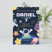 ASTRONAUT THEME BIRTHDAY KAART (Staand voorkant)