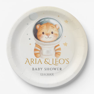 Astronaut Tiger Baby shower Party Borden Papieren Bordje