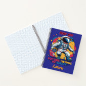 Astronaut Toekomstige Genie in een baan om de aard Notitieboek (Binnen)
