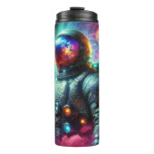 Astronaut tussen hemelse droomwerelden thermosbeker (Voorkant)