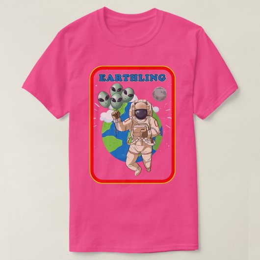 Astronaut UFO Planet Earth T-shirt (Design voorkant)