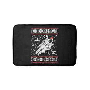 Astronaut Ugly KerstSweater Xmas Space Lover Badmat