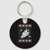 Astronaut Ugly KerstSweater Xmas Space Lover Sleutelhanger (Voorkant)