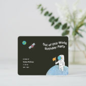 Astronaut uit deze wereldfeestdag kaart (Staand voorkant)