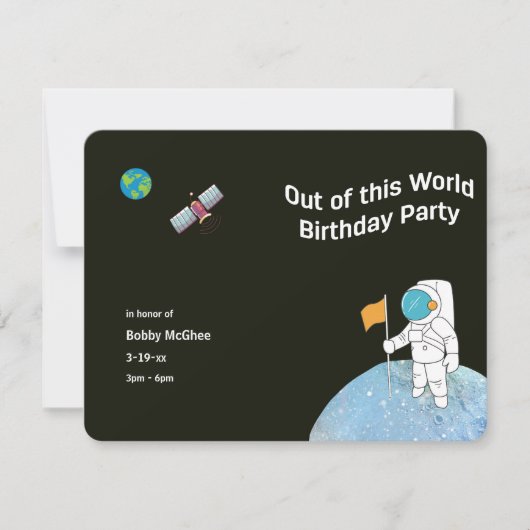 Astronaut uit deze wereldfeestdag kaart (Voorkant)