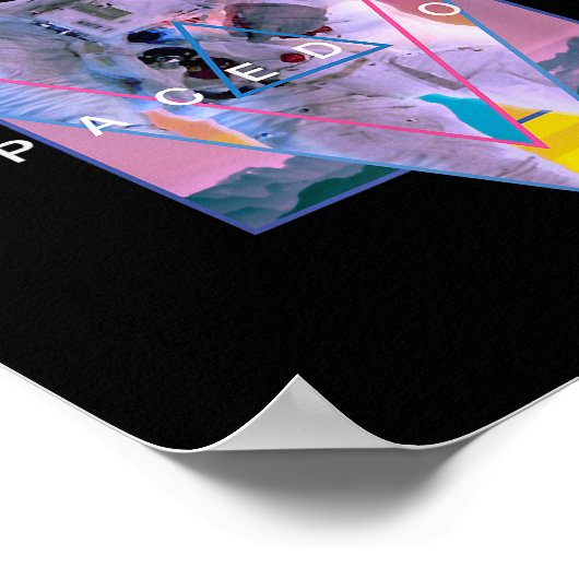 Astronaut uit esthetische dampgolf buiten de ruimt poster (Hoek)