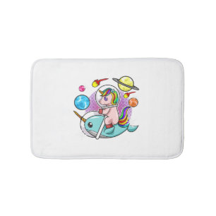 Astronaut Unicorn Riding Narwhal Space Universe Badmat