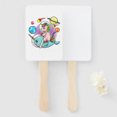 Astronaut Unicorn Riding Narwhal Space Universe Handwaaier (Voorkant en achterkant)