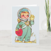  Astronaut Valentijn Wenskaart Feestdagen Kaart (Voorkant)
