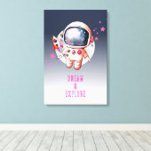 Astronaut van de Maan in de ruimte Canvas Afdruk (Insitu (Houten vloer))
