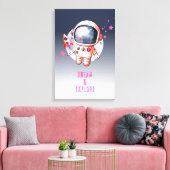 Astronaut van de Maan in de ruimte Canvas Afdruk (Insitu (Woonkamer))