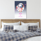 Astronaut van de Maan in de ruimte Canvas Afdruk (Insitu (Slaapkamer))