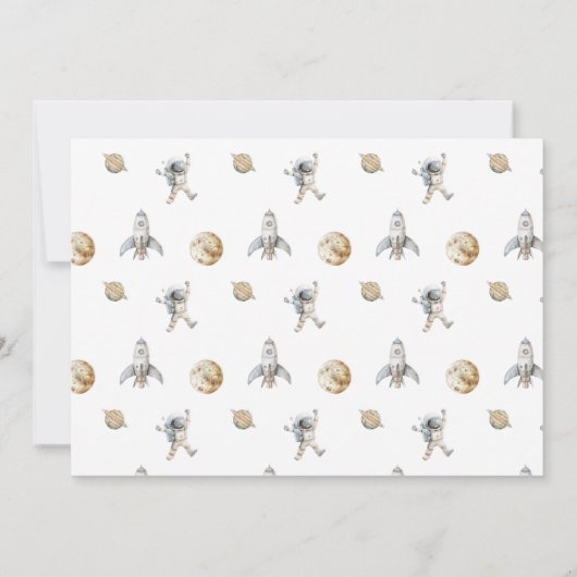 Astronaut van kind gepersonaliseerd notitiekaartje (Achterkant)