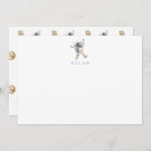 Astronaut van kind gepersonaliseerd notitiekaartje (Voorkant / Achterkant)