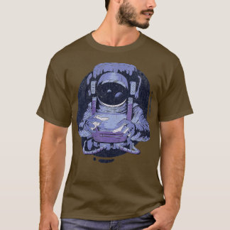 Astronaut van vrouwen in ruimtecoletten buiten de t-shirt