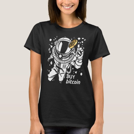 Astronaut vangt bitmunt Koop bitmunt Cyber aap T-shirt (Voorkant)
