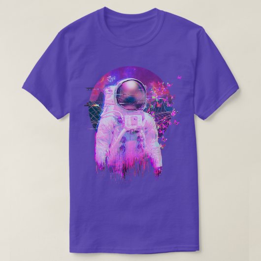 Astronaut Vaporwave Butterfly Synthwave T-shirt (Design voorkant)