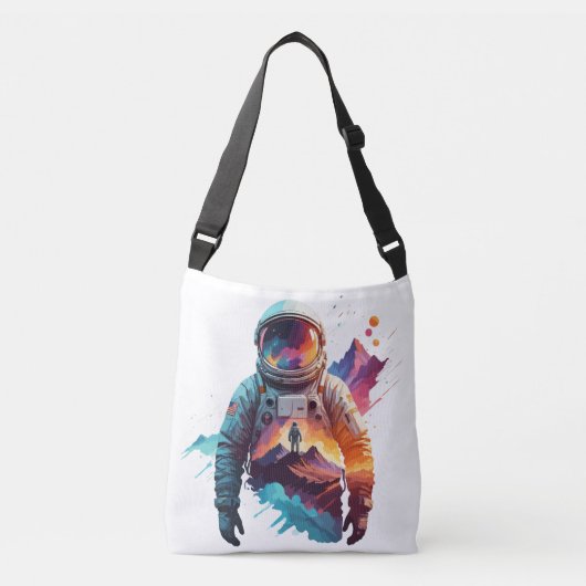 Astronaut Vector Art Space Discovery Crossbody Tas (Voorkant)