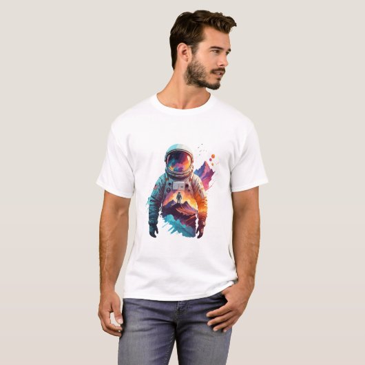 Astronaut Vector Art Space Discovery T-shirt (Voorkant volledig)