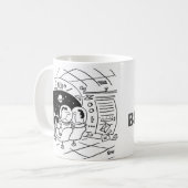 Astronaut verbaasde zich over de postbezorging koffiemok (Voorkant links)