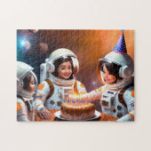 Astronaut Verjaardag 2 Fotopuzzels Internet Jigsaw Legpuzzel (Horizontaal)