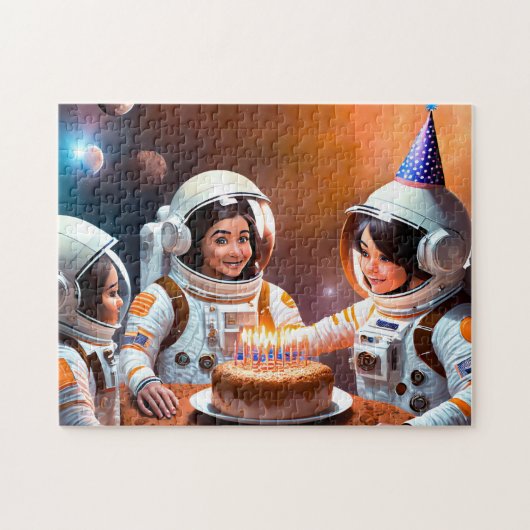 Astronaut Verjaardag 2 Fotopuzzels Internet Jigsaw Legpuzzel (Horizontaal)