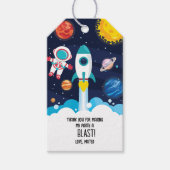 Astronaut Verjaardag Favor Tag Cadeaulabel (Voorkant)