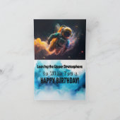 Astronaut Verjaardag Gevouwen Wenskaart Kaart (Binnen)