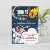 Astronaut verjaardag kaart (Staand voorkant)