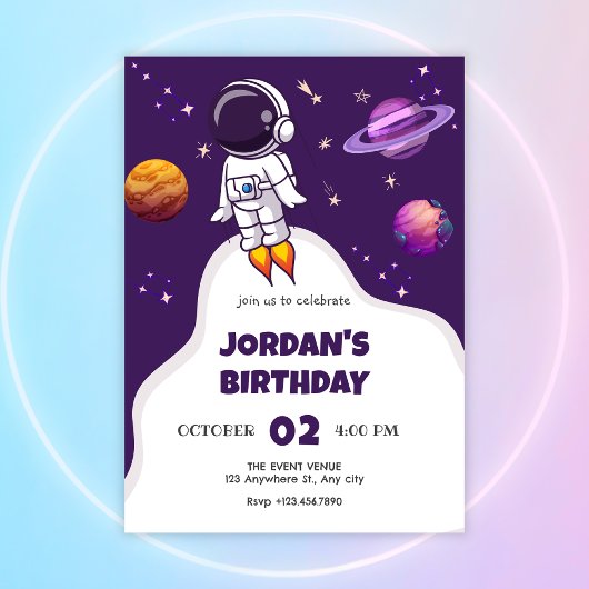 Astronaut verjaardag kaart