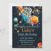 Astronaut Verjaardag, Skateboard Verjaardag, Ruimt Kaart (Voorkant)