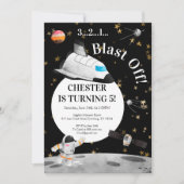 Astronaut Verjaardag Uitnodiging Ruimte Uitnodigin (Voorkant)